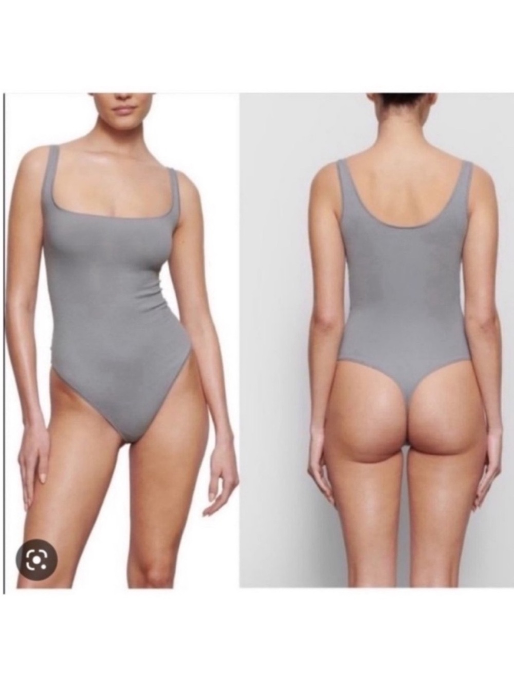 SKIMS Ribbed Stretch Cotton Bodysuit Pacific Grey Size 2X